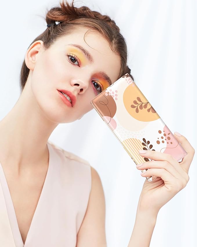 Nipichsha Womens Wallet, RFID Slim Wallets for Women, Thin Ladies Credit Card Holder Purse, Cute Leather Bifold Clutch Billfold with 11 Card Slots & ID Window, Tropical Leaf