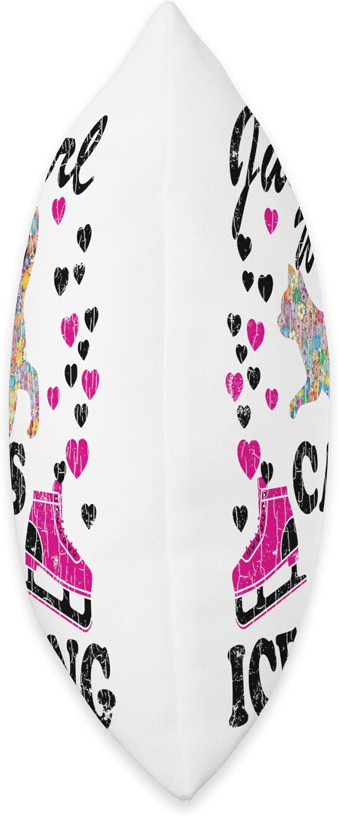 Girl Loves Cats Ice Skating Fun Figure Skater Skate Graphic Throw Pillow