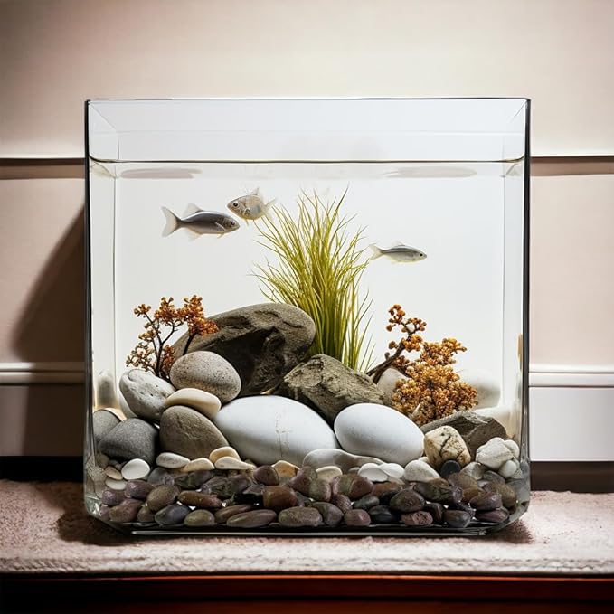 HappyFiller Natural Decorative Red Pebbles Polished Gravel Rocks Stones for Aquarium,Fish Turtle Tank,Outdoor Indoor Plants Top Dressing,Succulents Soil Cover,Garden Landscaping,18 LB