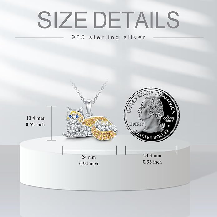 Cat Necklaces 13 Breeds of Cats Necklaces S925 Sterling Silver Cat Pendant for Women