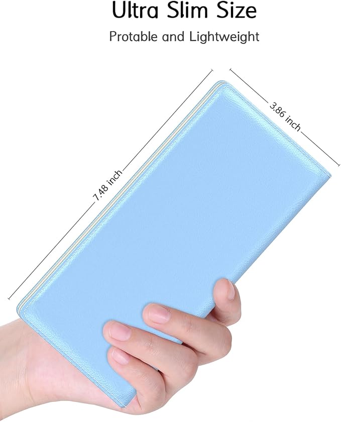 Nipichsha Womens Wallet, RFID Slim Wallets for Women, Thin Ladies Credit Card Holder Purse, Cute Leather Bifold Clutch Billfold with 11 Card Slots & ID Window, Blue