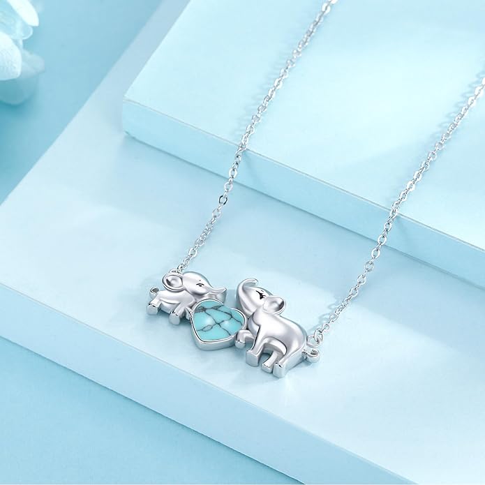 Cuoka Elephant,Wolf,Cat Matching Jewelry Set Sterling Silver Yin Yang Friendship Couple Pendant Necklace Jewelry Birthday Gift For Women Men