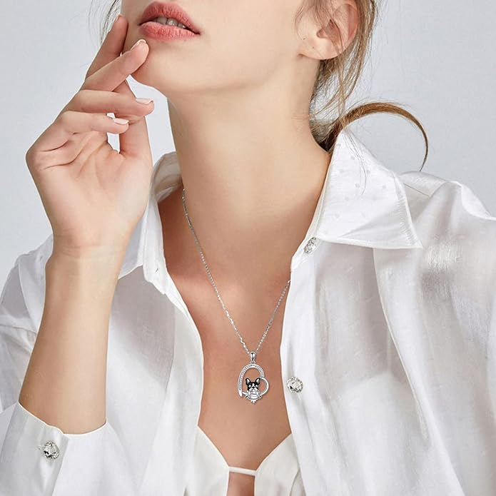 MONGAS Penguins/Guinea Pig/Pig/Fox/Corgi/Frog/Bunny/Koala8/Cow/French Bulldog Necklaces Penguin Gifts 925 Sterling Silver Hugging Penguins Cute Animal Jewelry for Women Sister