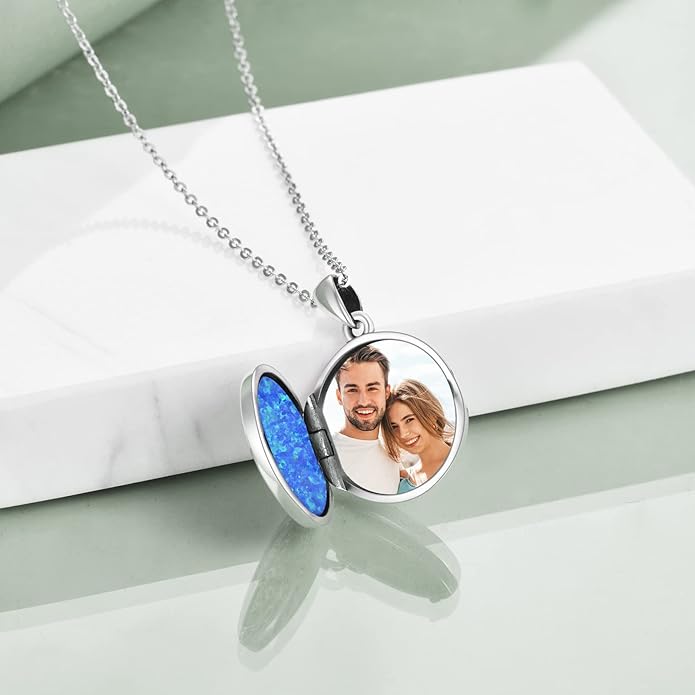 ONEFINITY Tree of Life Locket Necklace Sterling Silver Locket Necklace That Holds Pictures Tree of Life Locket Pendant for Women Wife Girlfriend