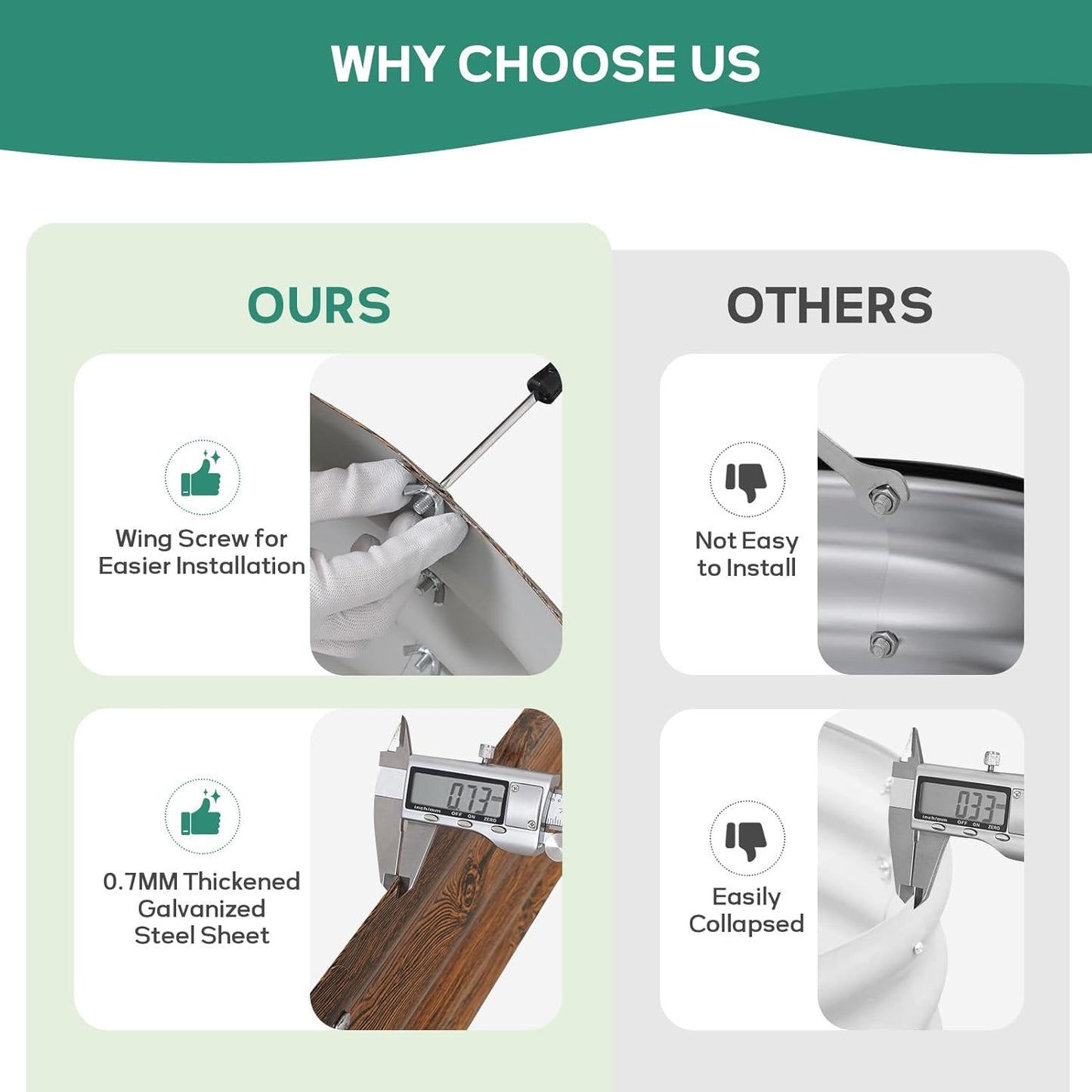 Galvanized Raised Garden Bed Outdoor - 4×2×1ft Planter Raised Beds for Gardening | Oval Metal Garden Planter Box with Safety Edging and Gloves for Vegetables Fruits and Flowers - Grain