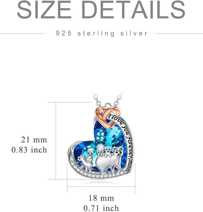 Mothers Day Gift for Mom 925 Sterling Silver Mama Bear/Dinosaur/Cat/Bird/Chicken Necklace with 1 2 3 4 5 Cubs Jewelry for Women Wife Grandma