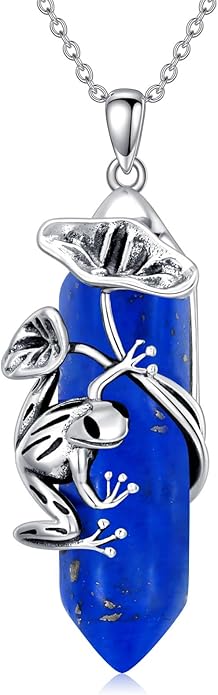Frog Necklace 925 Sterling Silver Frog Pendant Birthstone Quartz Jewelry Gift for Women s Mom