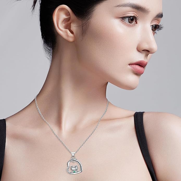 Penguin/Elephant/Frog Mushroom/Cat/Fox/Highland Cow/Axolotl/Yorkie Necklace Jewelry for Women Birthday Christmas Gifts