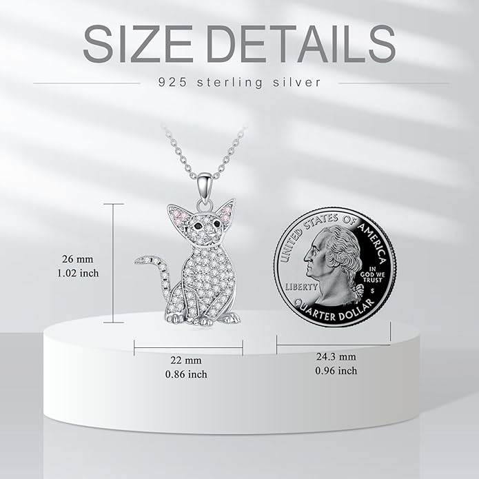 Cat Necklaces 13 Breeds of Cats Necklaces S925 Sterling Silver Cat Pendant for Women