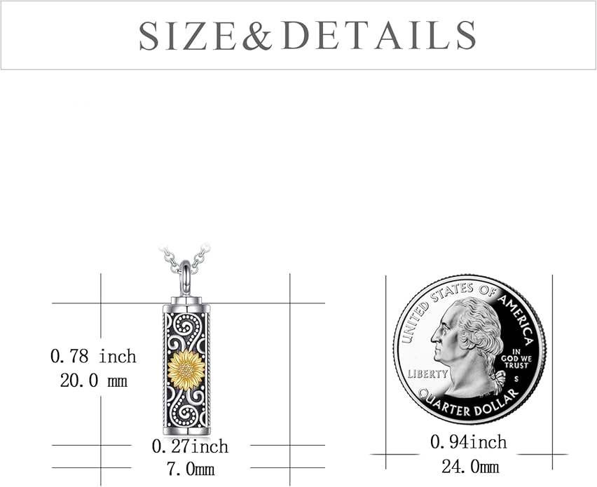 TIGER RIDER Urn Necklace for Ashes for Women 925 Sterling Silver Cremation Jewelry for Ashes