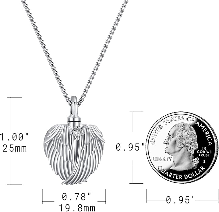 Eusense Cremation Jewelry for Ashes Urn Necklace to Put Ashes In 925 Sterling Silver Memorial Pendant Heart Urn Necklaces for Ashes Necklace for Women Men
