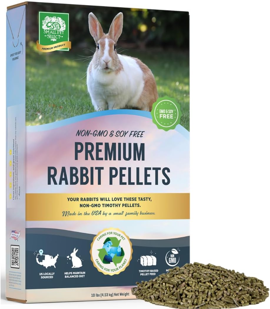 Small Pet Select-Premium Rabbit Pellet Food, Non-GMO, Soy Free. Local Ingredients in Pacific Northwest, 10lb
