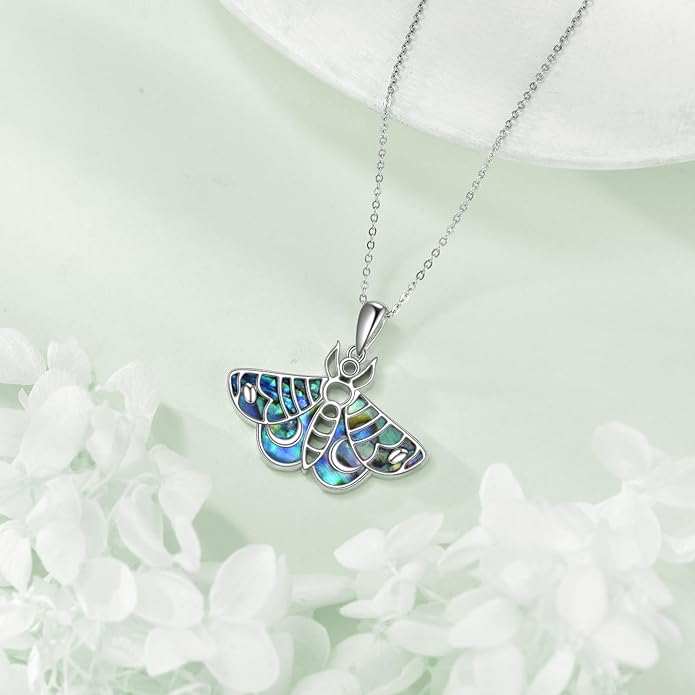 TIGER RIDER Bee Necklace for Women Sterling Silver Cute Animal Axolotl Dragonfly Moth Owl Black Cat Pendant Necklaces Animals Jewelry Birthday Gifts for Women Wife