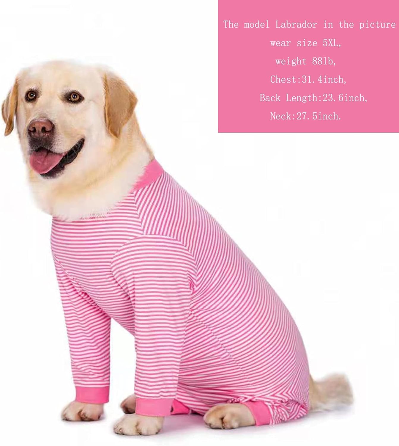 Yeapeeto Dog Onesie Surgery Recovery Suit for Large Medium Bodysuit Dogs Pajamas PJS Full Body for Shedding, Prevent Licking, Wound Protection, Cone Alternative (7X-Large (Pack of 1), Pink)