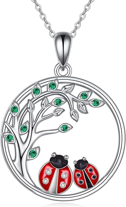 Celtic Moon Black Cat Necklace for Women - Abalone Tree of Life Sterling Silver Cat Lovers Jewelry