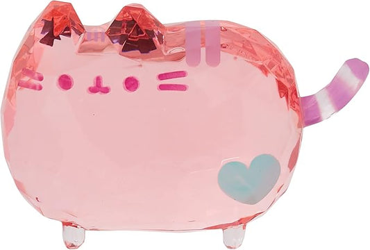 Enesco Facets Pusheen The Cat with Heart Figurine, 1.69 Inch, Pink
