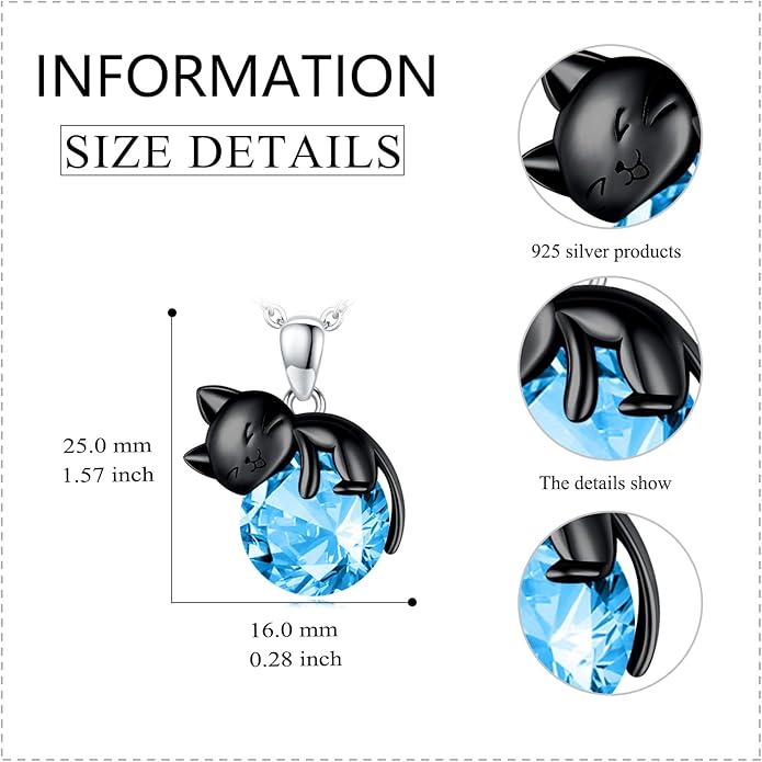 Cat Necklace Sterling Silver Cat Pendnat with Rose Quartz Pearl Jewelry Gifts for Women Cat Lovers