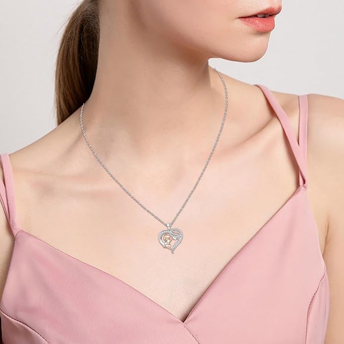 Dog Cat Necklace Pendant 925 Sterling Silver Pet Jewelry Gifts for Women