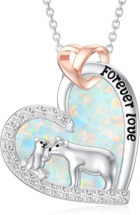 Mothers Day Gift for Mom 925 Sterling Silver Mama Bear/Dinosaur/Cat/Bird/Chicken Necklace with 1 2 3 4 5 Cubs Jewelry for Women Wife Grandma