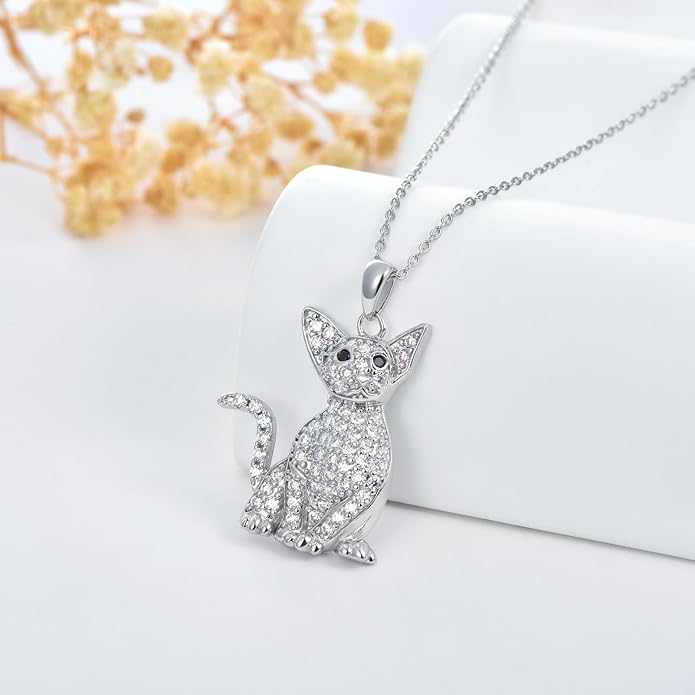 Cat Necklaces 13 Breeds of Cats Necklaces S925 Sterling Silver Cat Pendant for Women