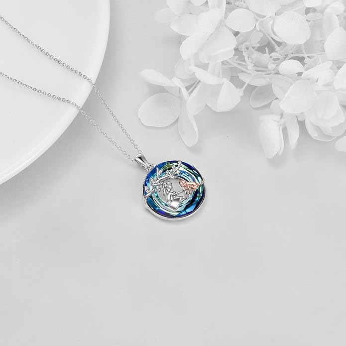 Cat Necklace Sterling Silver Cat with Women Pendant Crystal Jewelry Cat Lover Gifts for Women