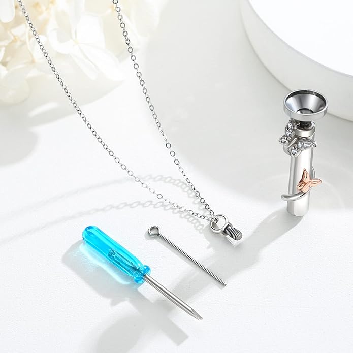 CUOKA MIRACLE Urn Necklace Ashes Sterling Silver Skull Urn Necklace Personalized Cremation Memorial Skull Ash Keepsake Pendant Cremation Jewelry