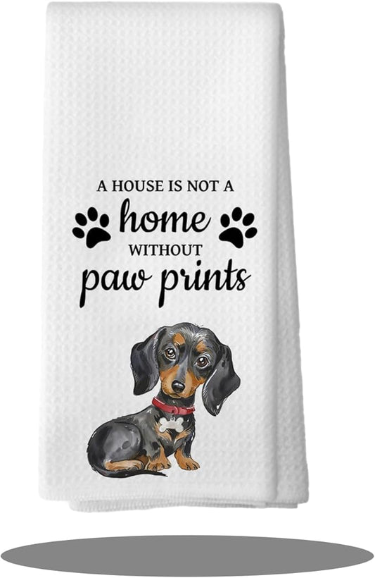 Dachshund Dog Gifts Kitchen Bathroom Decor Towels 16″×24″,Dog Lovers Gifts for Girls Mom Women,Dachshund Gifts For The Owners,A House is Not A Home Without Paw Prints Bathroom Kitchen Dish Hand Towels