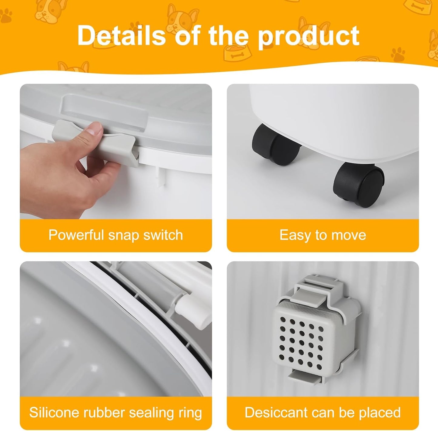 35 Lbs Dog Food Storage Container, Collapsible Dog Food Container with Scoop for Pet/Dog/Cat/Bird Food,Keep Dry Food Fresh,Easy to Move