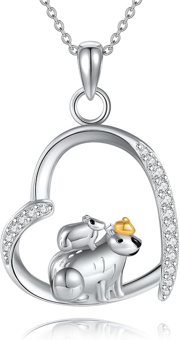 Sterling Silver Cute Animal Pendant Necklace Fox/Snake/Unicorn/Owl on Moon/Rabbit/Horse Necklace Jewelry Gifts for Women Mom Sister