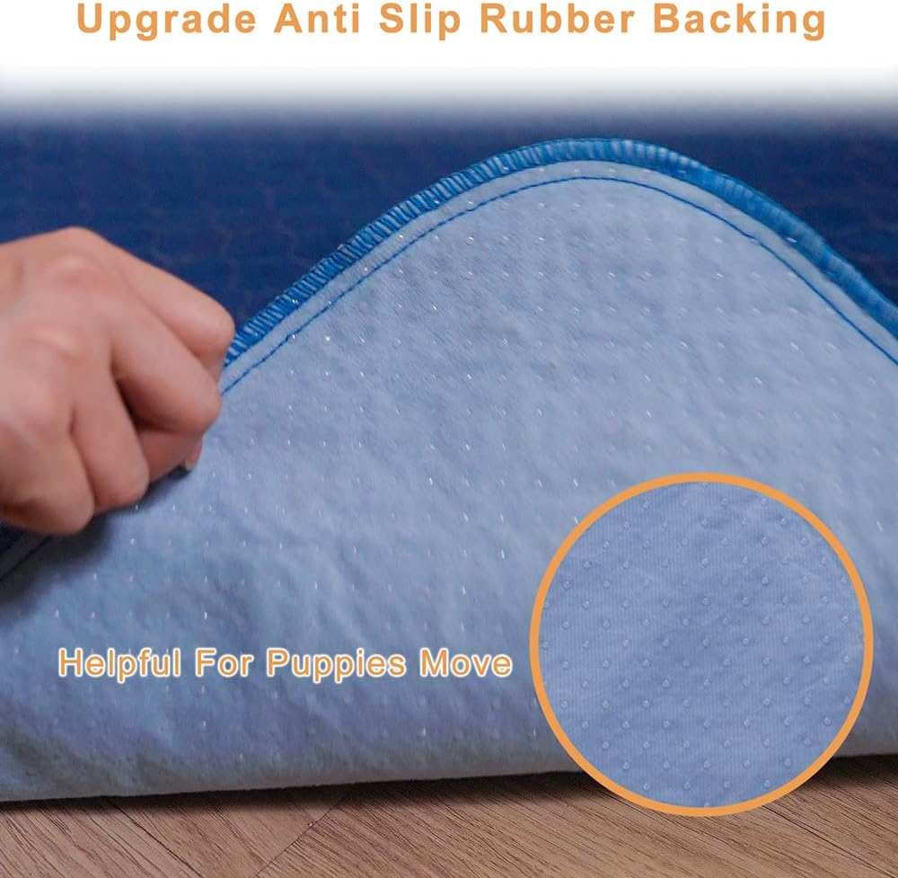 2Pack Dog Pads Washable 53”x65”, Extra Large Puppy Pads Waterproof, Super Absorption, Anti Skid Whelping Pad for Puppy Pen