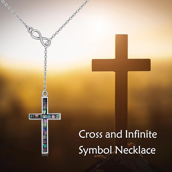 YFN Cross Necklace Sterling Silver Religious Cross Pendant Jewelry Christian Gifts for Women Men
