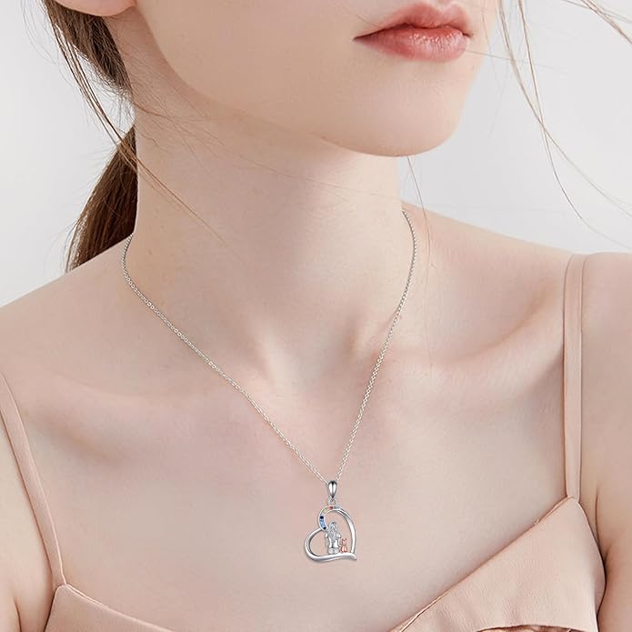 YFN Cat Necklace Sterling Silver Jewelry for Women Cat Jewelry Gifts