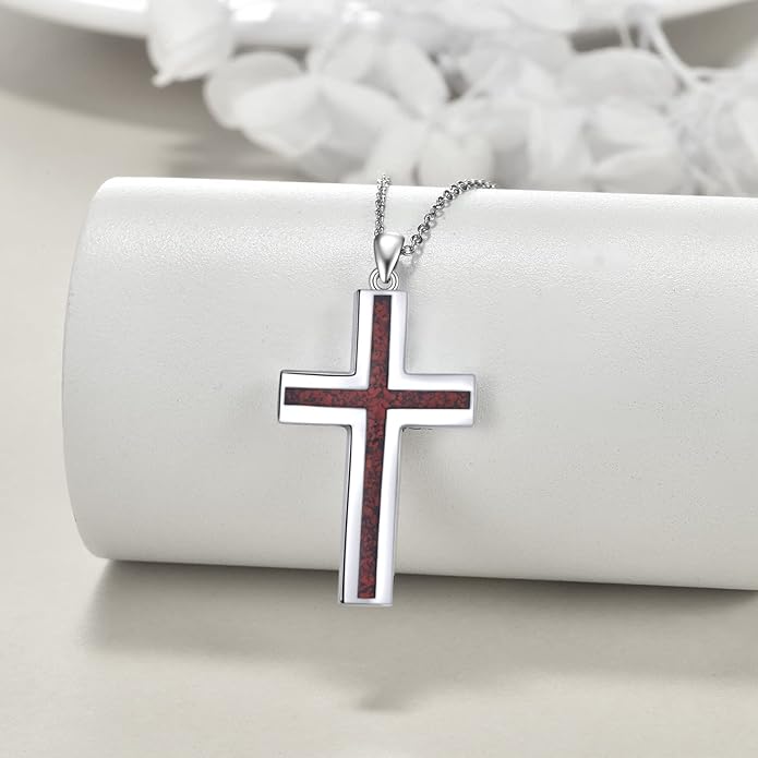 YFN Cross Necklace Sterling Silver Religious Cross Pendant Jewelry Christian Gifts for Women Men