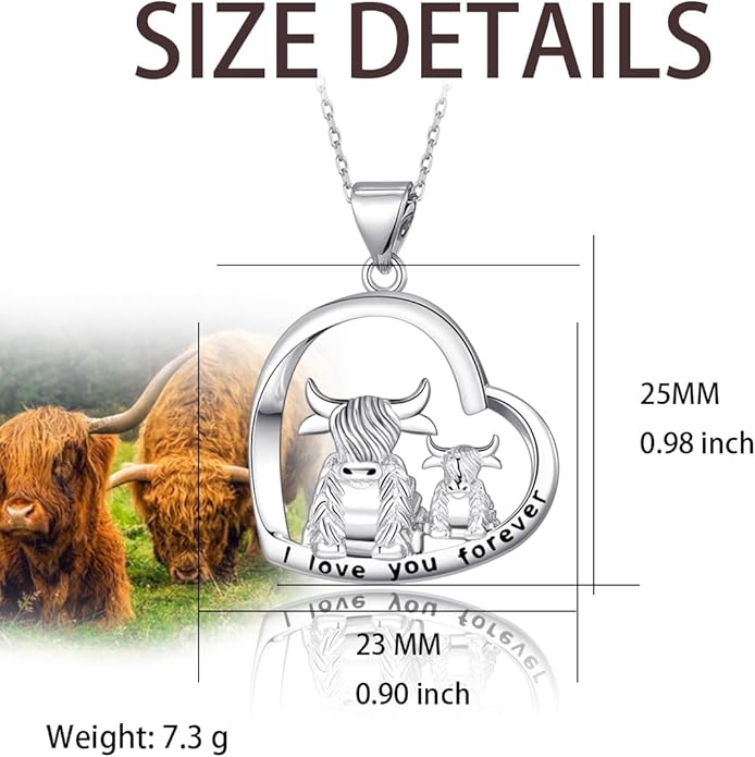 Penguin/Elephant/Frog Mushroom/Cat/Fox/Highland Cow/Axolotl/Yorkie Necklace Jewelry for Women Birthday Christmas Gifts