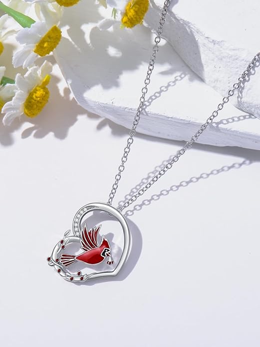 Cute Mother and Daughter Fox/Cat/Cow/Monkey/Panda Necklace 925 Sterling Silver Heart Flower Heart Necklace Animal Jewelry Mother's Day Jewelry for Women