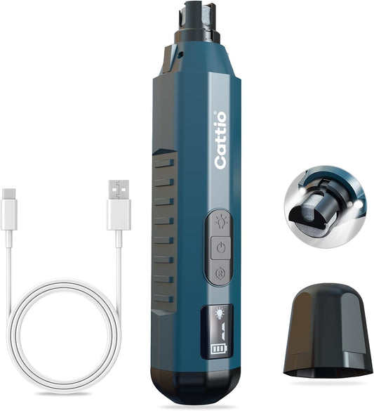 Dog Nail Grinder - Professional Electric Dog Nail Trimmer for Dogs & Cats Quiet Painless Grooming & Smoothing Dog Nail Clipper & File Included - Suitable for Small Medium Large Pets (Dark Blue)