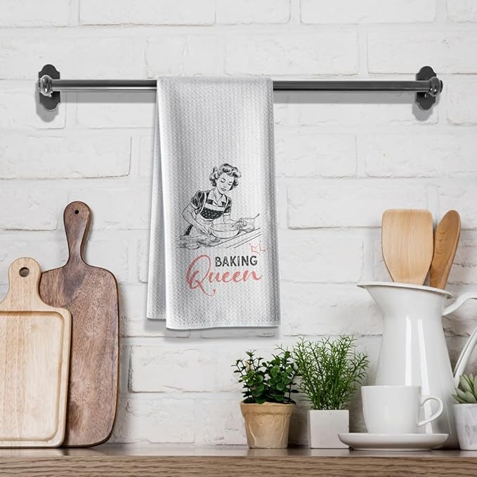 Baking Funny Queen Kitchen Towels,Cute Hand Dishcloth, 16 X 24 Inch Dish DéCor,Joked Bar Baking Flour Sack,Absorbent Tea Towel ,Sweet Gifts For Lover Mom Hostess Women New Home Housewarming Friend