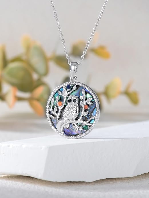 Dorunmo Animal Necklace 925 Sterling Silver Owl/Sloth/Axolotl/Dolphin Necklace Celtic Knot Pendant Birthday Anniversary Animal Jewelry for Women Friends Animals Lover