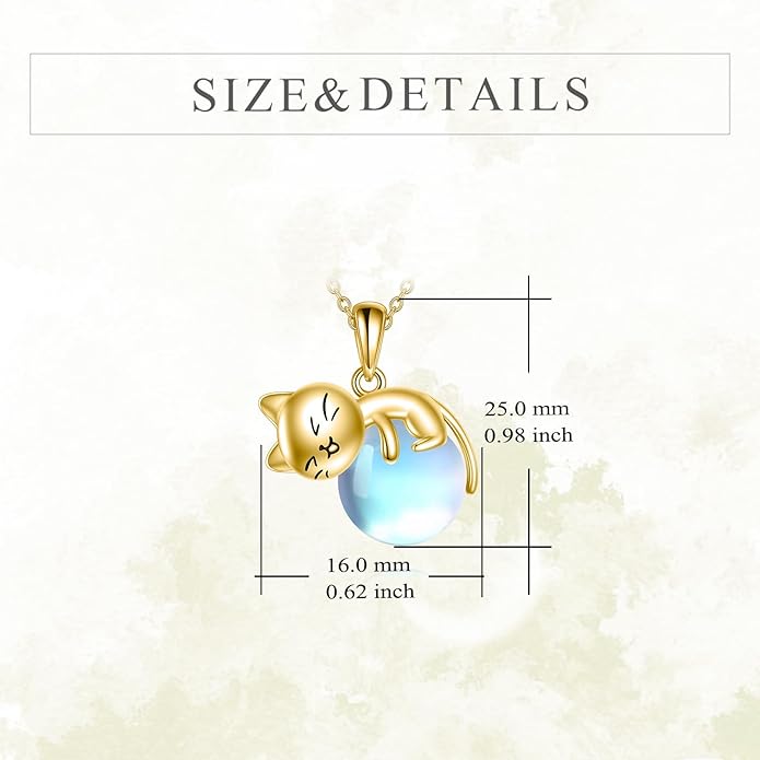 Cat Necklace Sterling Silver Cat Pendnat with Rose Quartz Pearl Jewelry Gifts for Women Cat Lovers