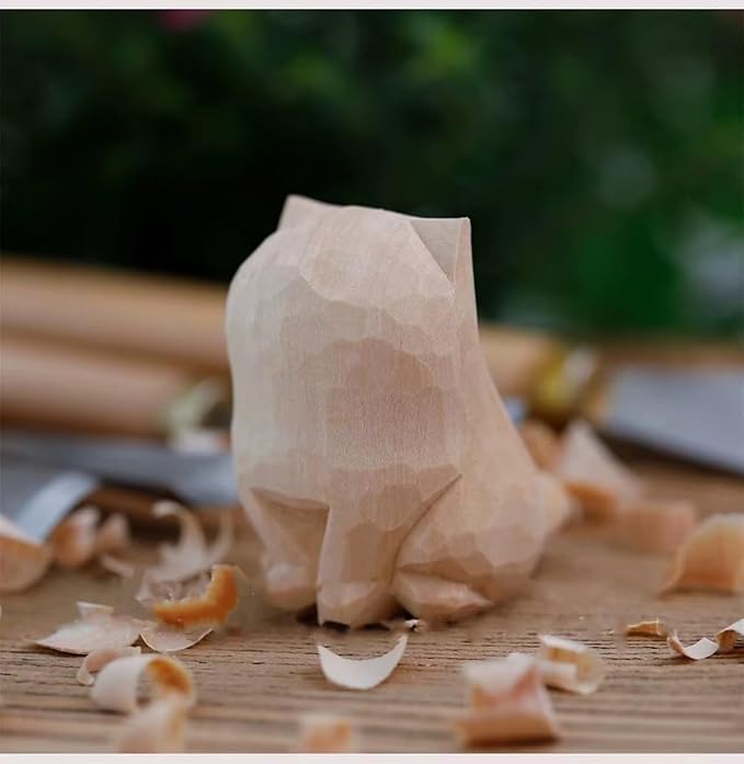 Hand Carved Siamese Cat Figurine - Wooden Craft, Cute Statue Home Decor, Unique Figure Collectibles Gift for Cat Lovers