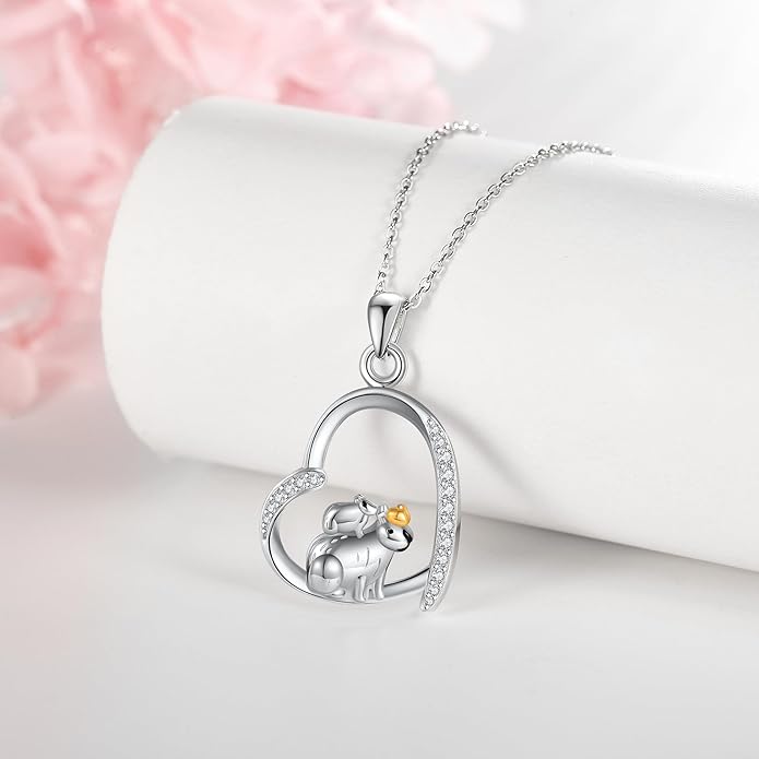 Sterling Silver Cute Animal Pendant Necklace Fox/Snake/Unicorn/Owl on Moon/Rabbit/Horse Necklace Jewelry Gifts for Women Mom Sister