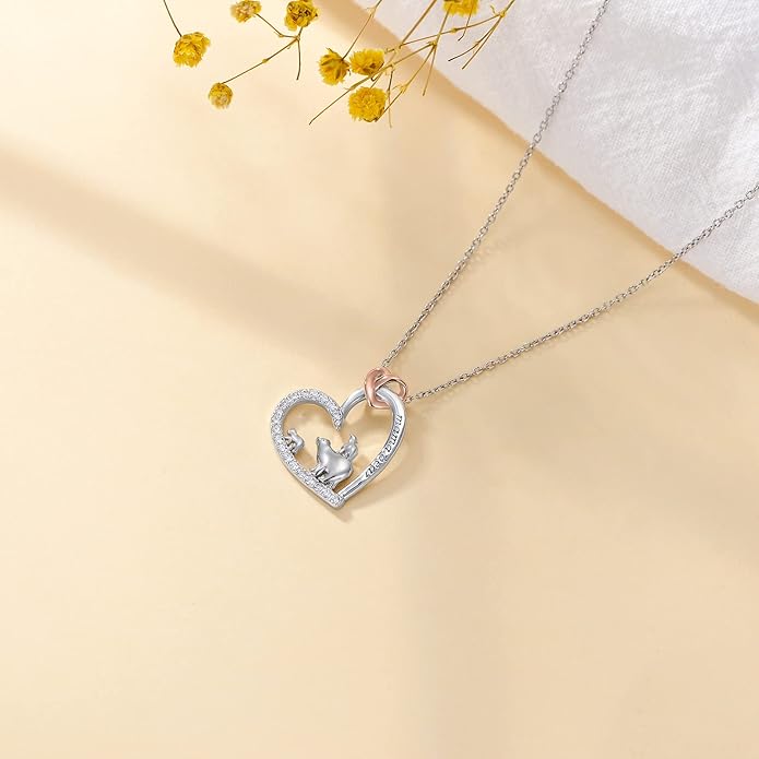 Mothers Day Gift for Mom 925 Sterling Silver Mama Bear/Dinosaur/Cat/Bird/Chicken Necklace with 1 2 3 4 5 Cubs Jewelry for Women Wife Grandma