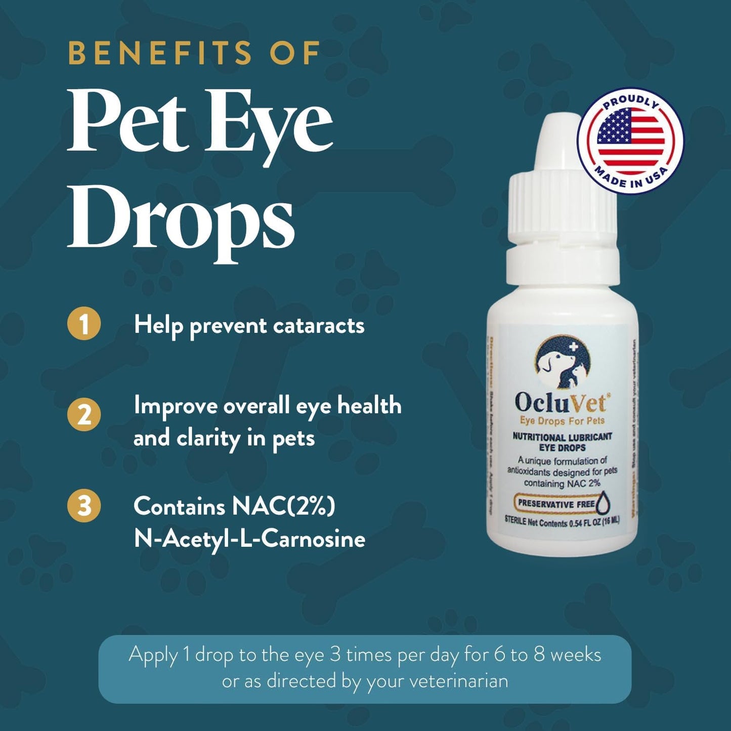 Bundle Eye Supplements for Dogs & Cats | Vision Chews with Omega-3 for All Ages - Includes 15 Chicken Liver Flavored Chews & Pet Eye Drops, 16 mL | Antioxidants & 2% NAC for Cataracts