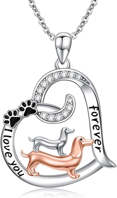 Dog/Paw Print/Infinity Necklace for Women 925 Sterling Silver Heart Dogs Pendant Necklaces Jewelry Christmas Birthday Gifts for Dog Lovers Friends