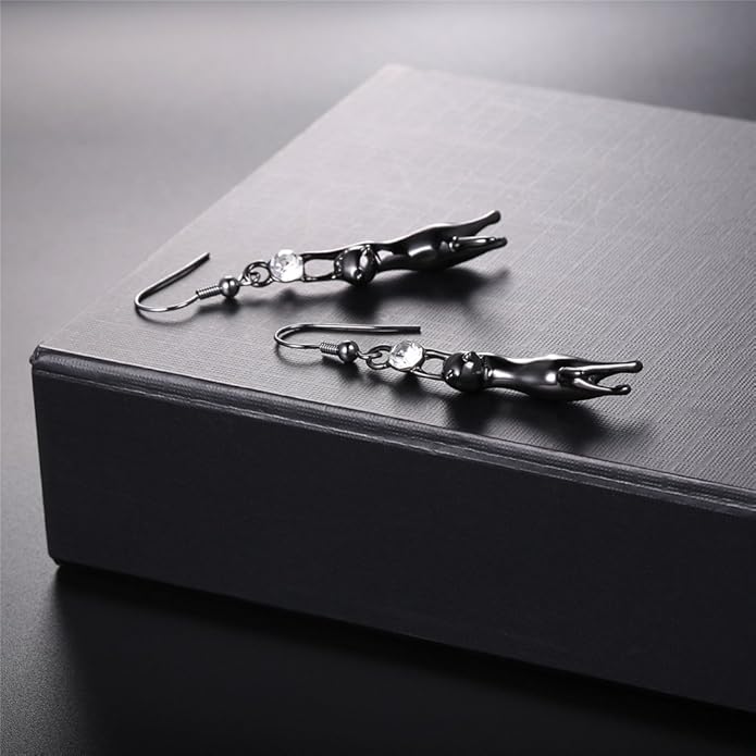 U7 Cute Cat Ear Pendant Platinum/18K Gold Plated Drop Earrings With Rhinestone