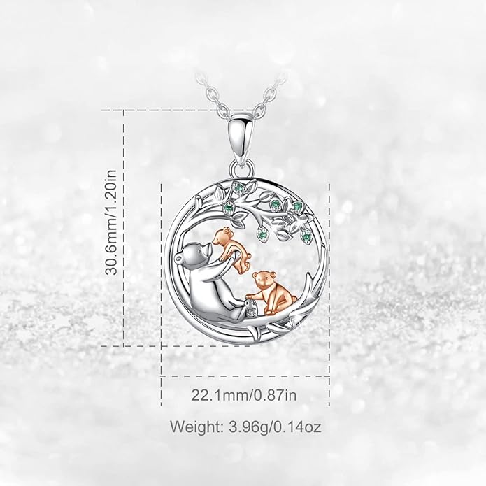 EUDORA Sterling Silver Mother Daughter Necklace for Women, Mama Son Daughter Necklace Pendant for Mom and Daughter,Mom Jewelry from Daughter Mother's Day Gift for Mother Daughter Aunt Grandma