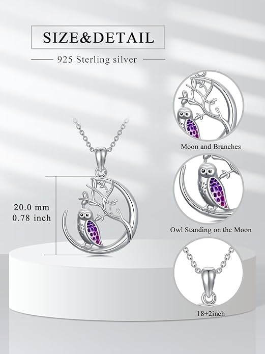 Dorunmo Animal Necklace 925 Sterling Silver Owl/Sloth/Axolotl/Dolphin Necklace Celtic Knot Pendant Birthday Anniversary Animal Jewelry for Women Friends Animals Lover