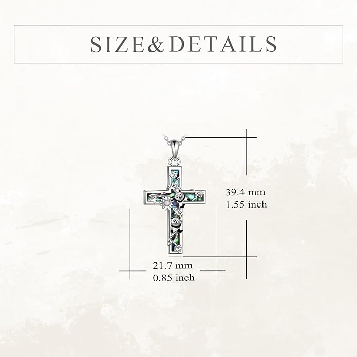 YFN Cross Necklace Sterling Silver Religious Cross Pendant Jewelry Christian Gifts for Women Men