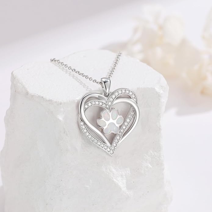 Dog Cat Necklace Pendant 925 Sterling Silver Pet Jewelry Gifts for Women