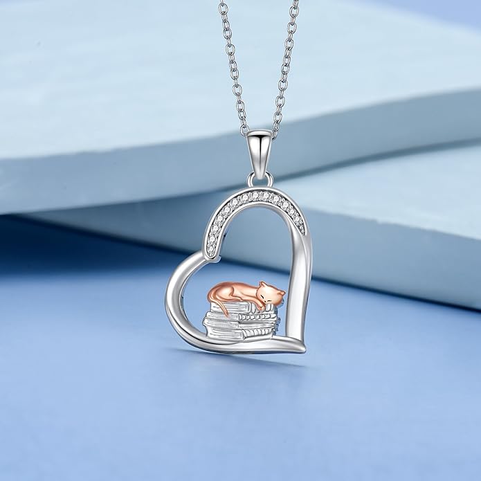 Cat Squirrel Llama Raccoon Tiger Cheetah Elephant Fox Sloth Koala Monkey Horse Dinosaur Axolotl Necklace Animal Pendant Heart Necklace 925 Sterling Silver